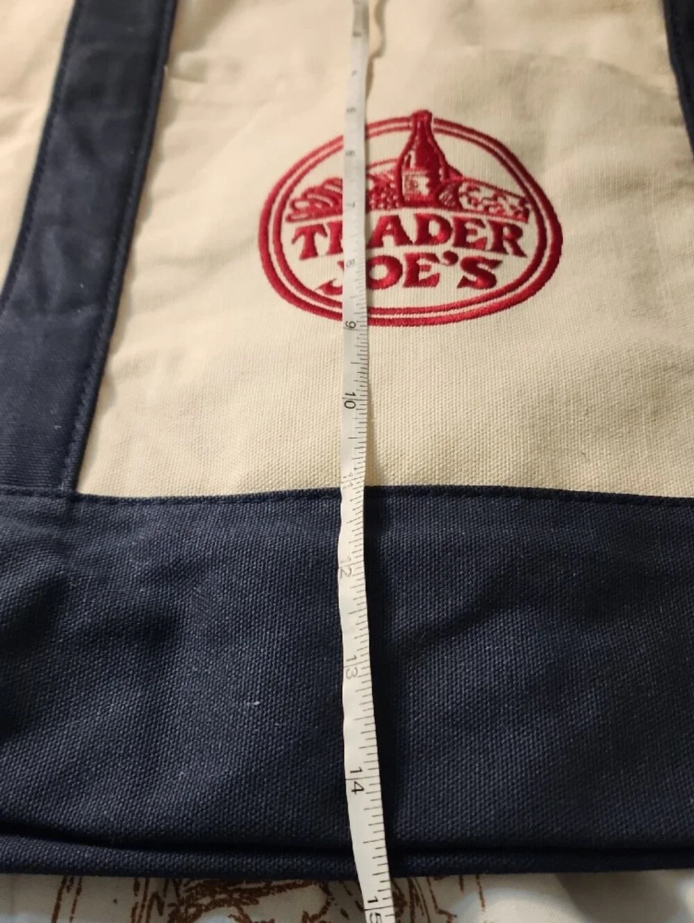 Trader Joe's Canvas Tote Bag - Navy & Cream